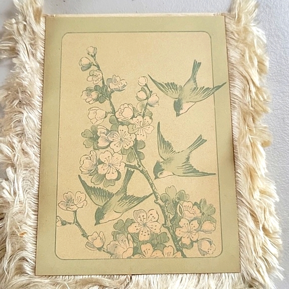 1883 L. Prang & Co. Chromolithograph Antique Silk Fringe Birthday Card - Picture 3 of 7